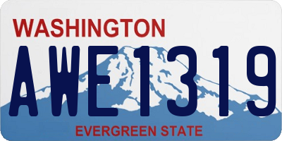WA license plate AWE1319