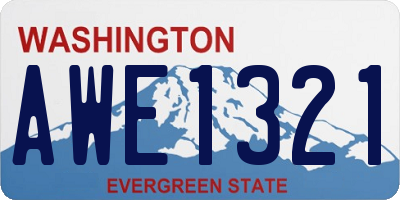 WA license plate AWE1321