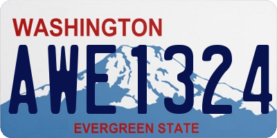 WA license plate AWE1324