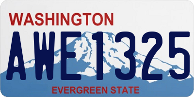 WA license plate AWE1325