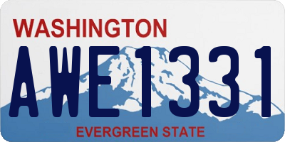 WA license plate AWE1331