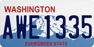 WA license plate AWE1335