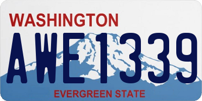 WA license plate AWE1339