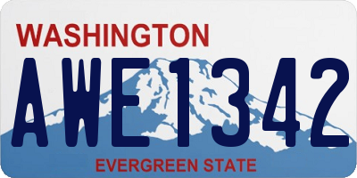 WA license plate AWE1342