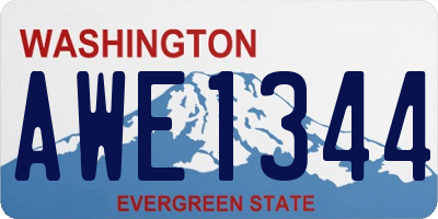 WA license plate AWE1344
