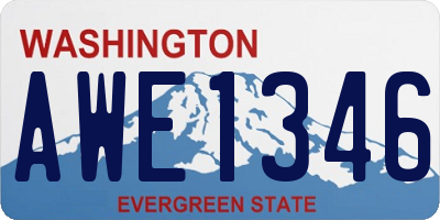 WA license plate AWE1346