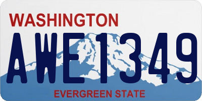 WA license plate AWE1349