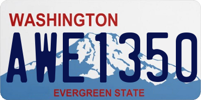 WA license plate AWE1350