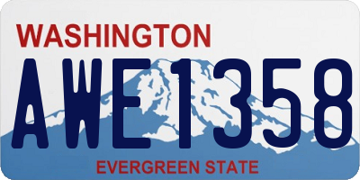 WA license plate AWE1358