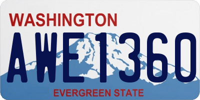 WA license plate AWE1360
