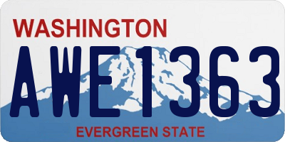 WA license plate AWE1363