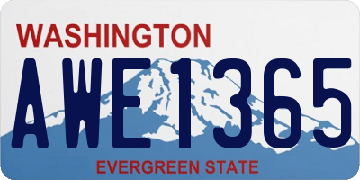 WA license plate AWE1365