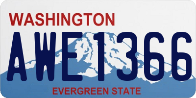 WA license plate AWE1366