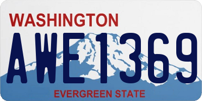 WA license plate AWE1369