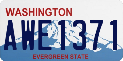 WA license plate AWE1371