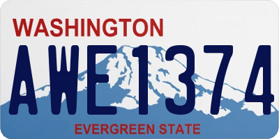 WA license plate AWE1374