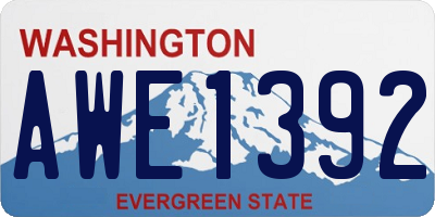 WA license plate AWE1392