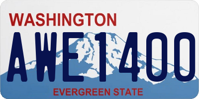 WA license plate AWE1400