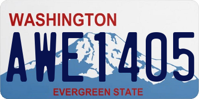 WA license plate AWE1405
