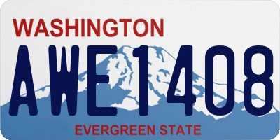 WA license plate AWE1408