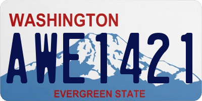 WA license plate AWE1421