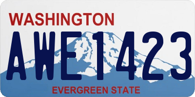 WA license plate AWE1423
