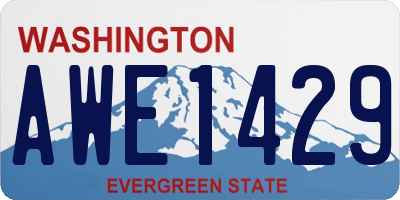 WA license plate AWE1429