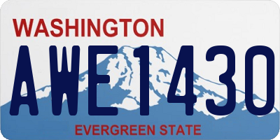 WA license plate AWE1430