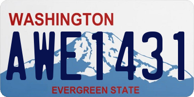 WA license plate AWE1431