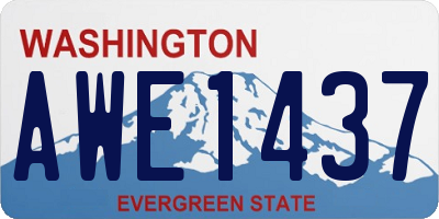 WA license plate AWE1437