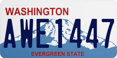 WA license plate AWE1447