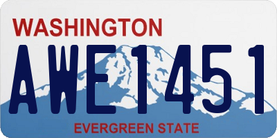 WA license plate AWE1451
