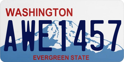 WA license plate AWE1457