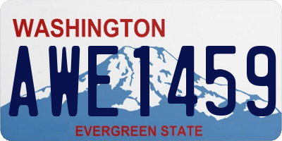 WA license plate AWE1459