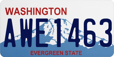 WA license plate AWE1463