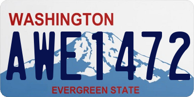 WA license plate AWE1472
