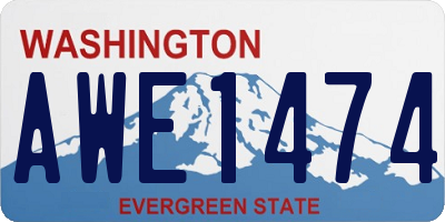 WA license plate AWE1474