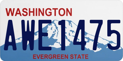 WA license plate AWE1475