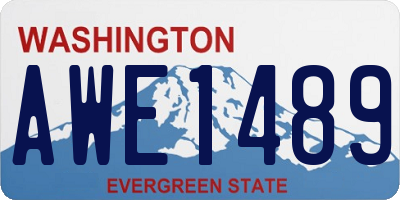 WA license plate AWE1489