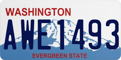 WA license plate AWE1493