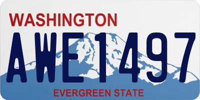 WA license plate AWE1497