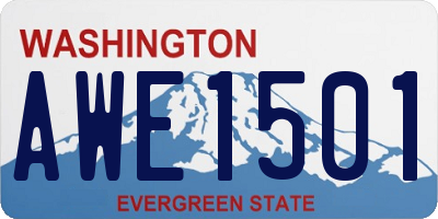 WA license plate AWE1501
