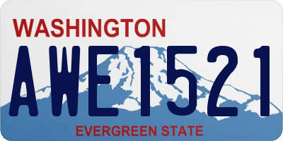 WA license plate AWE1521