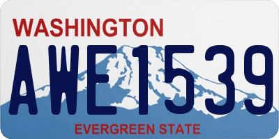 WA license plate AWE1539