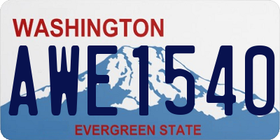 WA license plate AWE1540