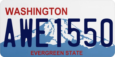 WA license plate AWE1550