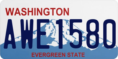 WA license plate AWE1580