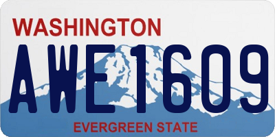 WA license plate AWE1609