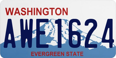 WA license plate AWE1624