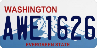 WA license plate AWE1626